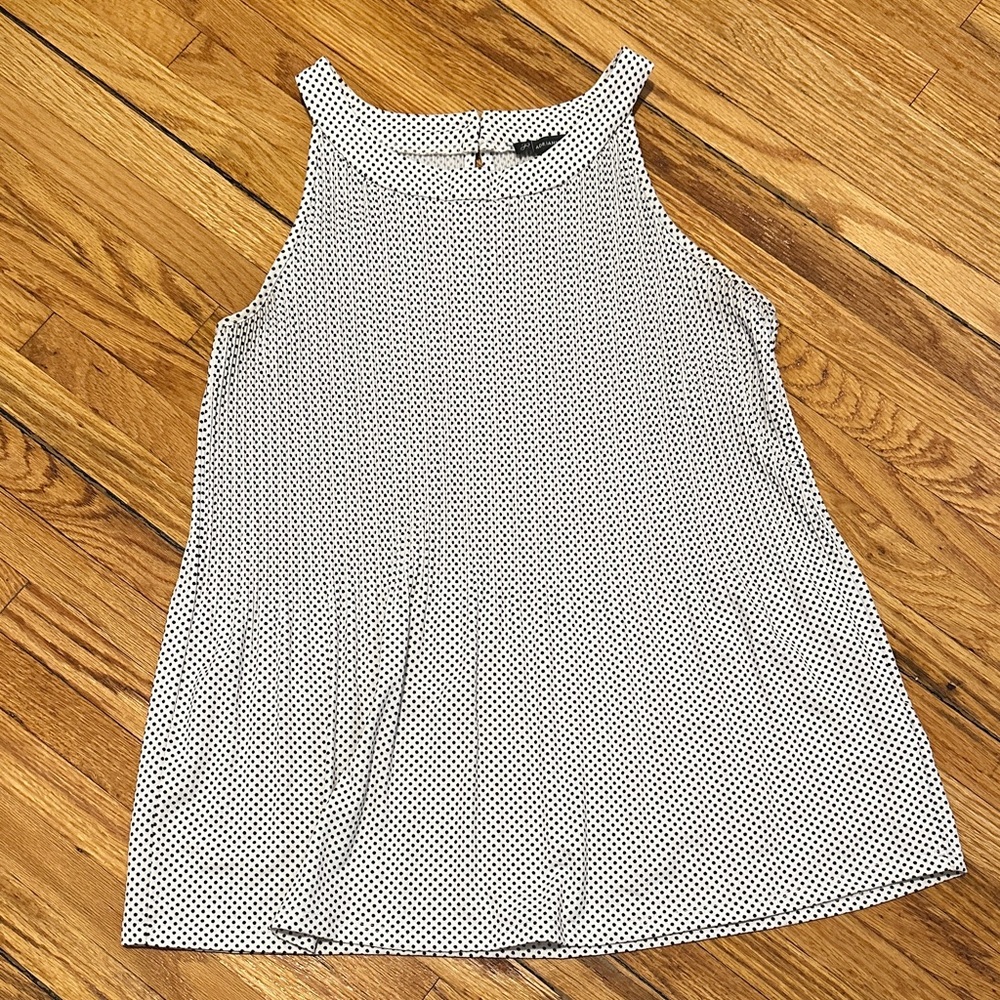 Adrianna Papell Monochrome Dotted Tank Top